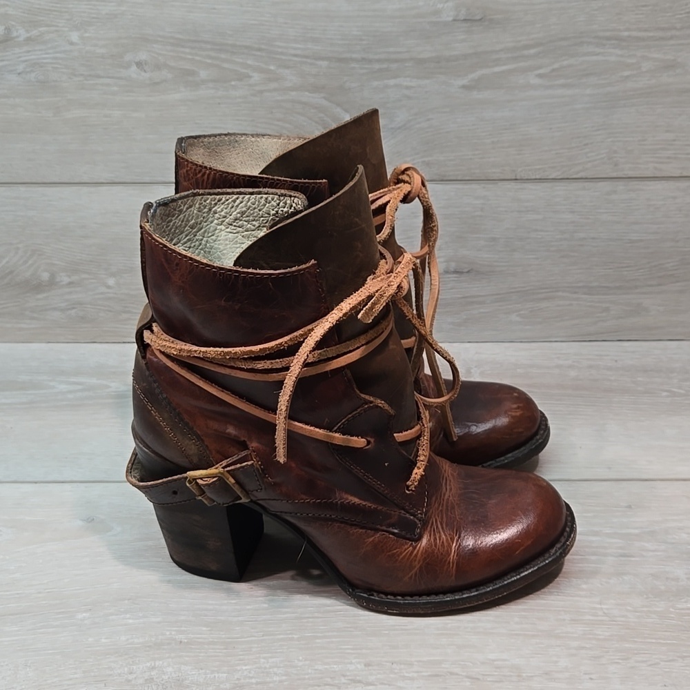 Freebird by Steven Womens Billy Ankle Moto Leather Heels Boots shoes sz 7 - Picture 3 of 13
